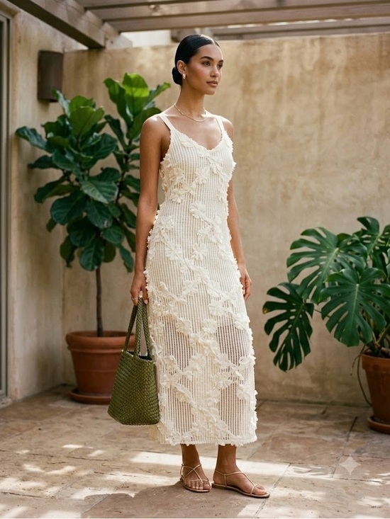 En Saison Dresses & Skirts - NWT En Saison Crochet Midi Dress